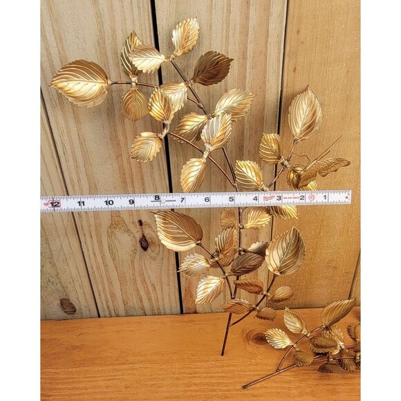 Vintage Mid-Century Modern Metal Leaf Wall Art, Set 2 - Picture 3 of 12